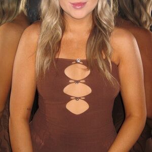 White Fox Boutique Brown Maxi Dress